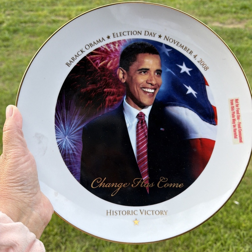 President Barack Obama Election Day 2008 Commemorative Plate 10" Collectors